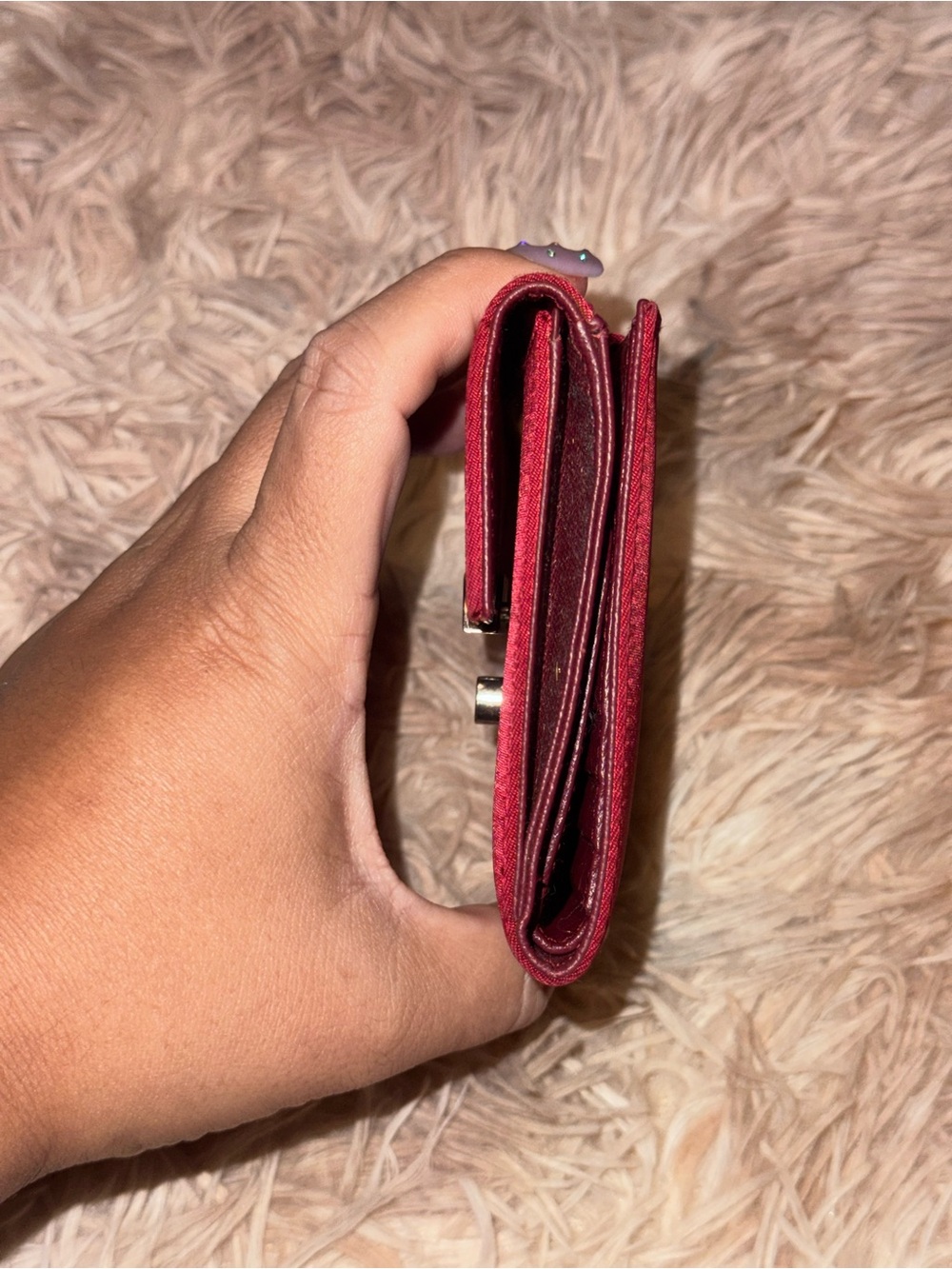 Vintage Prada Burgundy Tessuto Nylon Compact Wallet - Picture 10 of 11